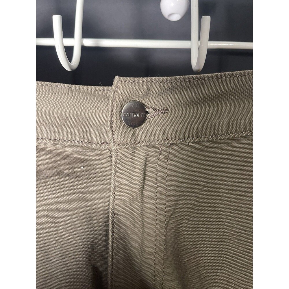 Carhartt Relaxed Fit Cargo Shorts 34 Brown Cotton Canvas Work Utility 0495 - Picture 3 of 8